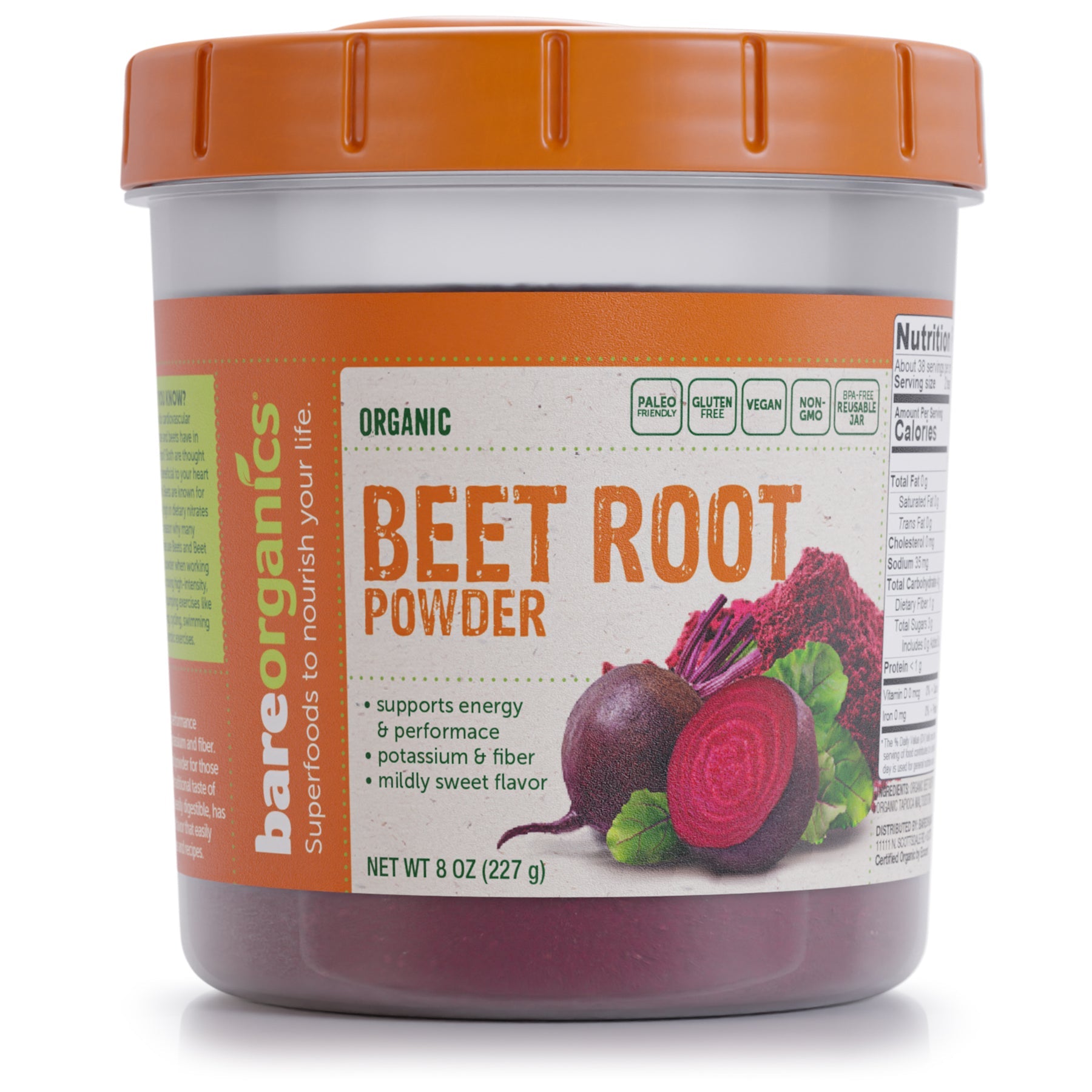 BareOrganics Beet Root Powder-8 oz (227 g)-N101 Nutrition