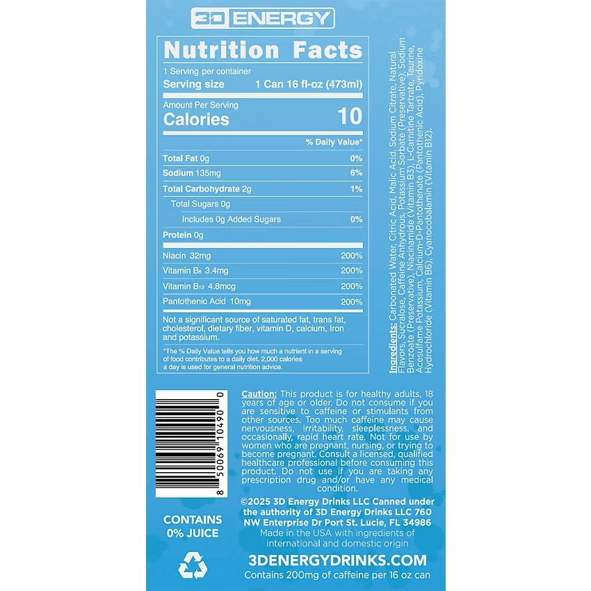3D Energy Drink-N101 Nutrition