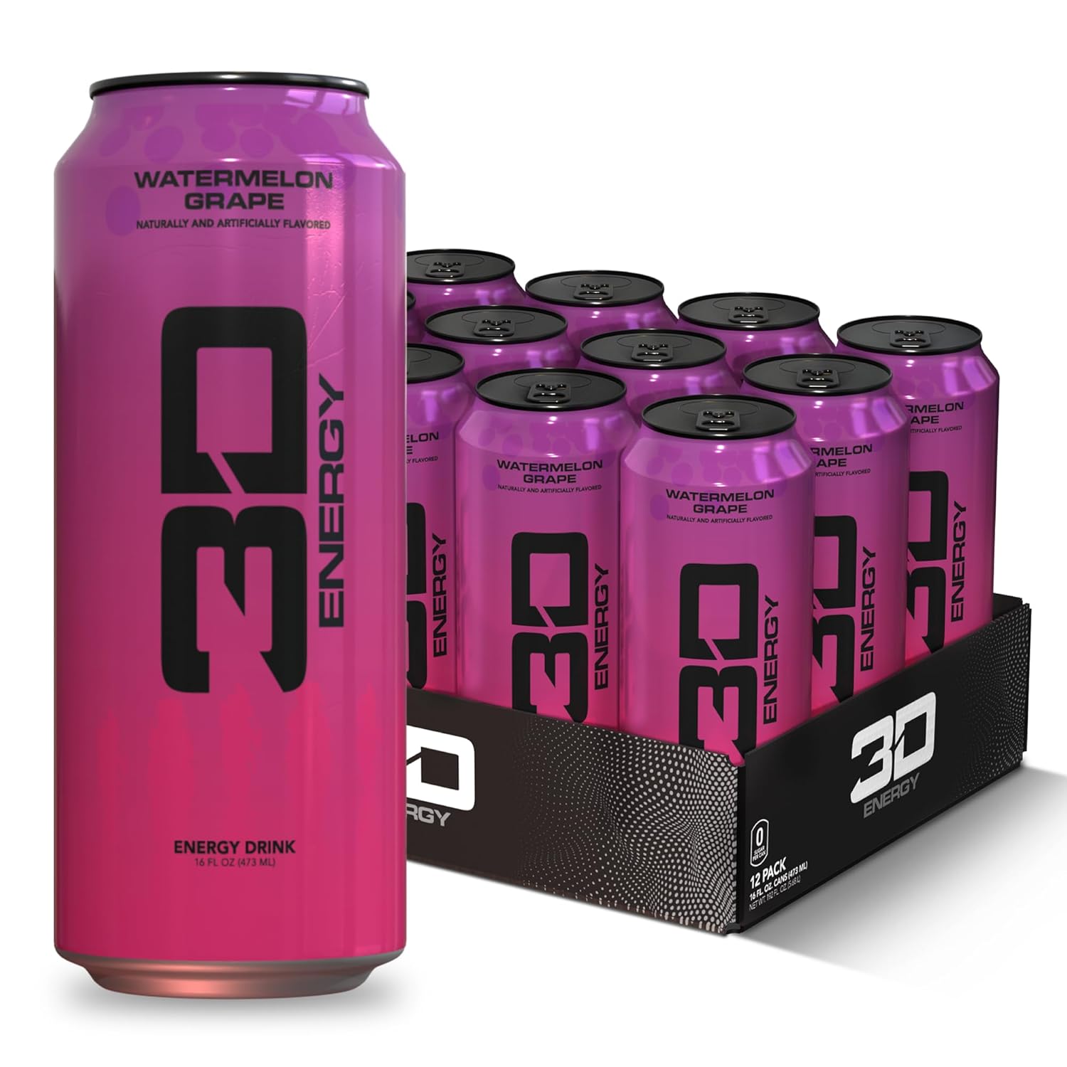 3D Energy Drink-Case (12 cans)-Watermelon Grape-N101 Nutrition