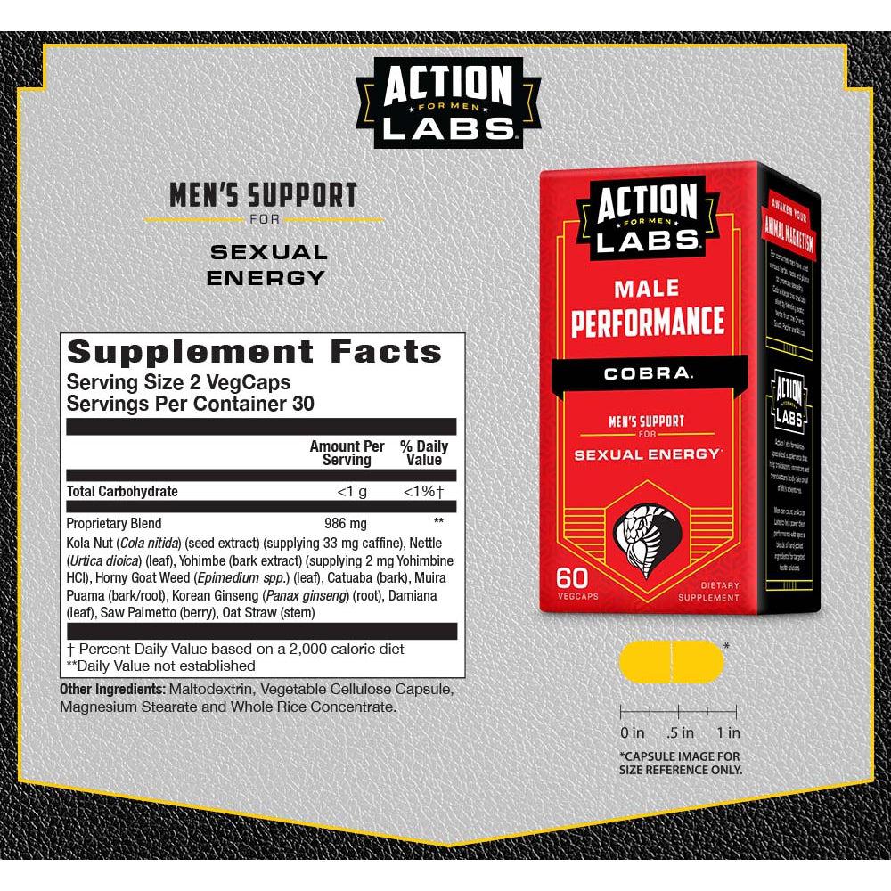 Action Labs For Men COBRA Sexual Energy-N101 Nutrition