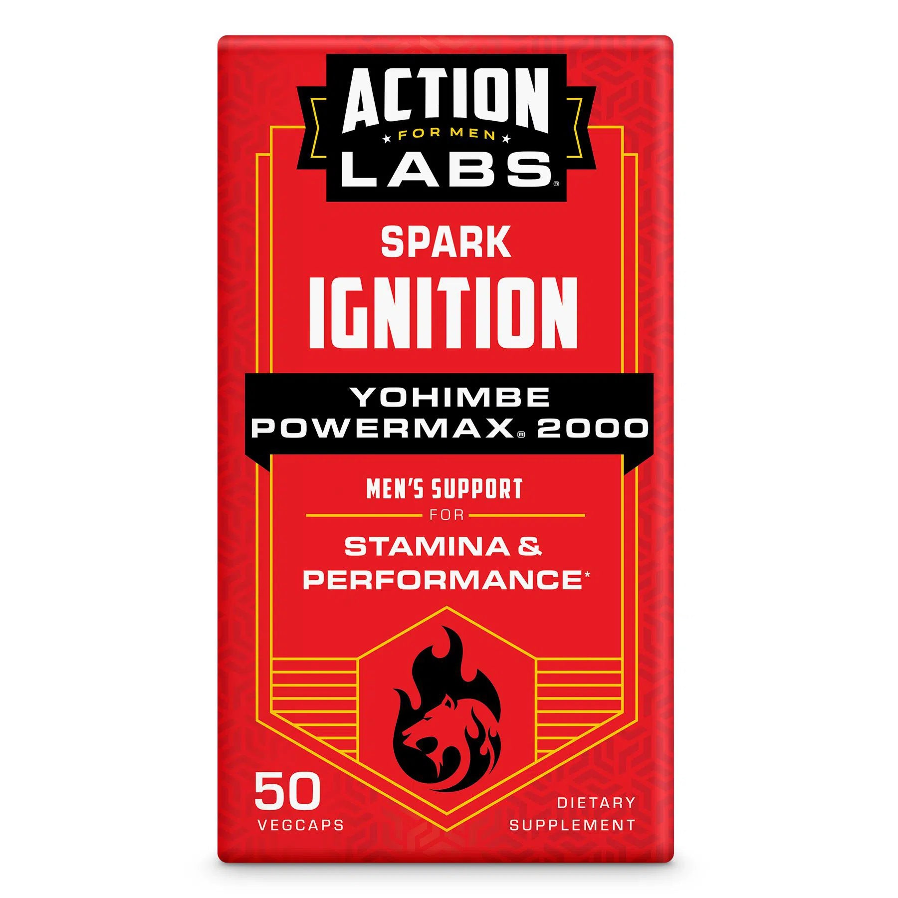 Action Labs For Men Spark Ignition Yohimbe PowerMax 2000-50 VegCaps-N101 Nutrition
