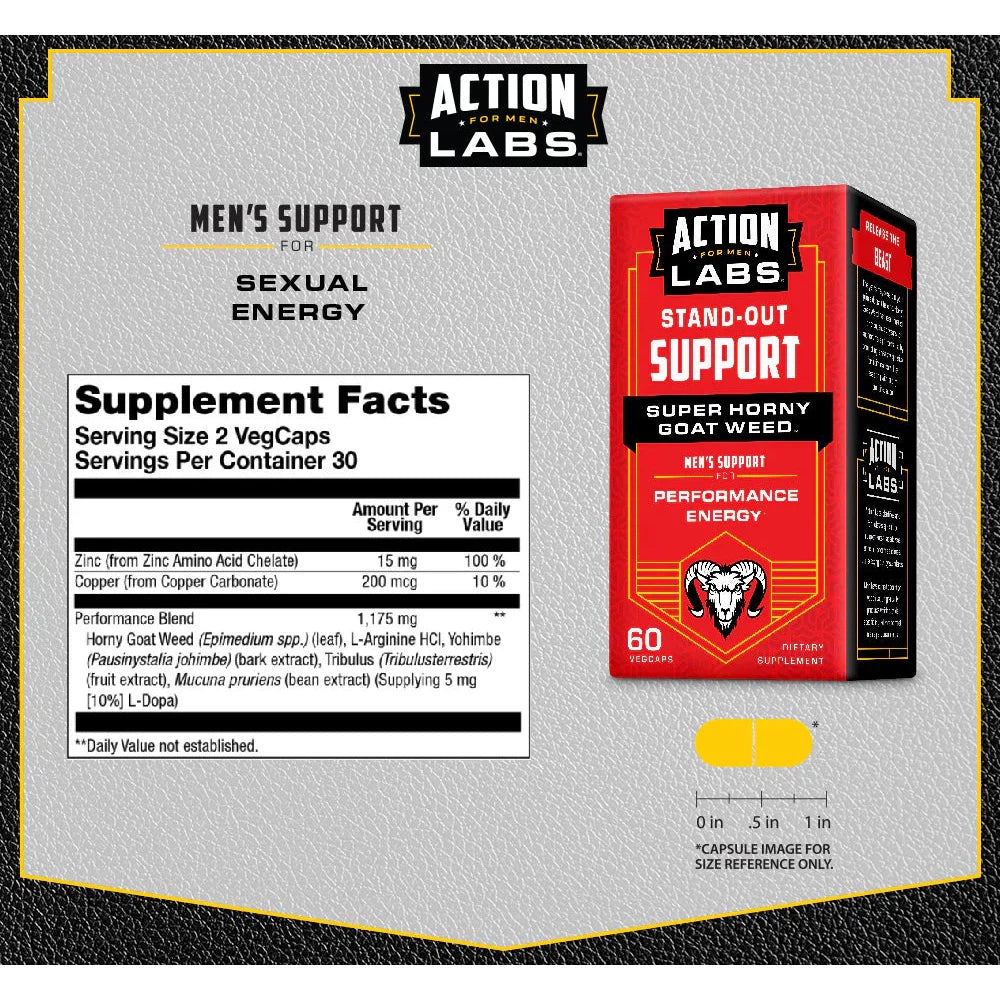 Action Labs Super Horny Goat Weed Stand-Out Support-N101 Nutrition
