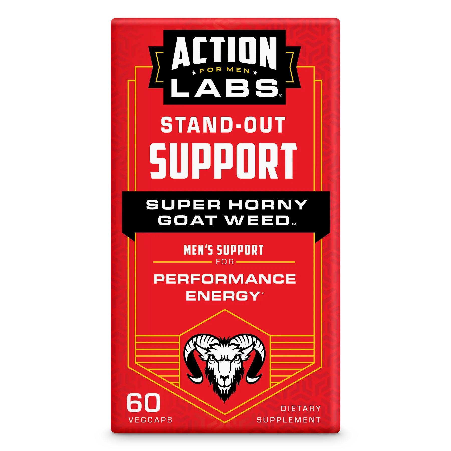 Action Labs Super Horny Goat Weed Stand-Out Support-60 VegCaps-N101 Nutrition