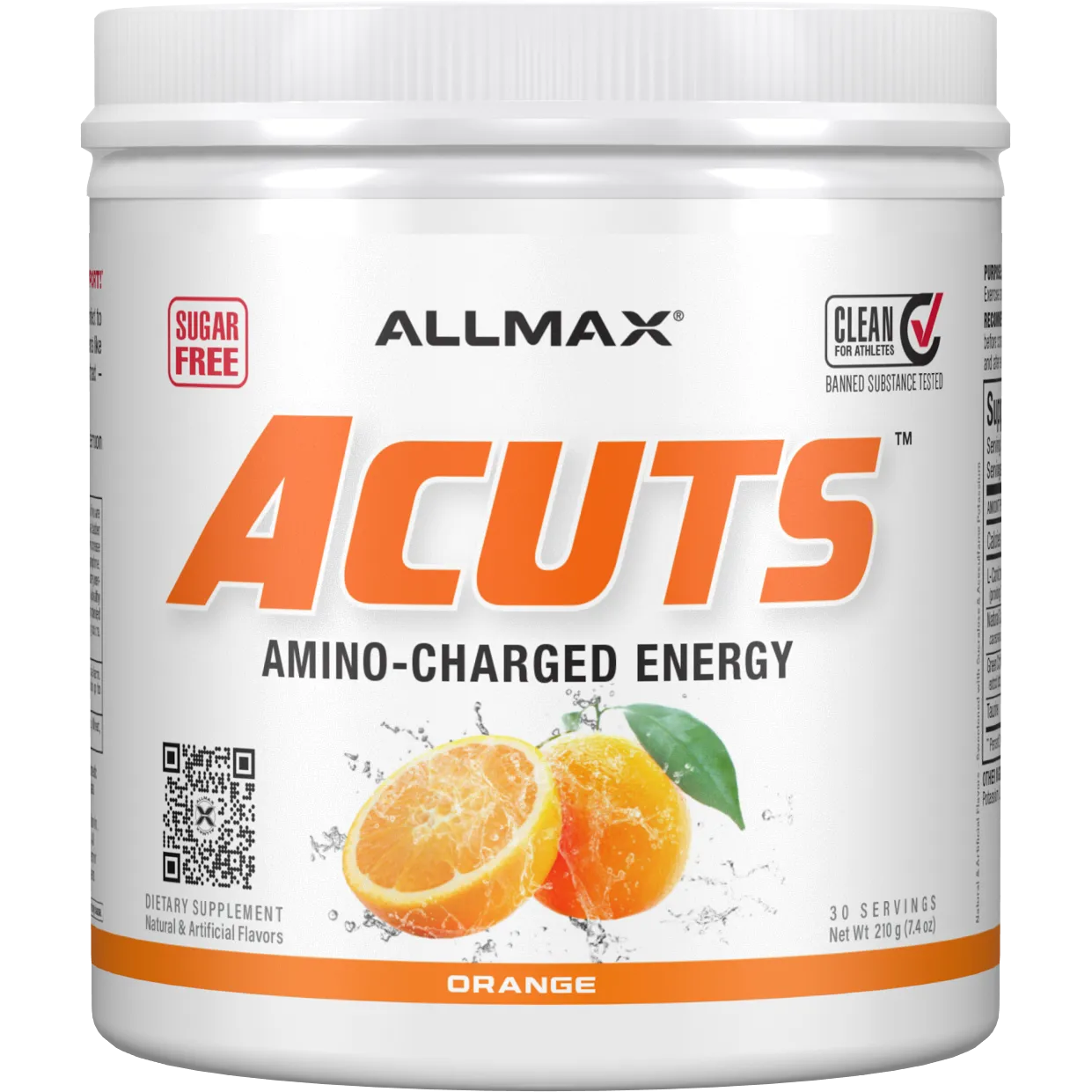ALLMAX ACUTS Amino-Charged Energy-30 servings (210 g)-Orange-N101 Nutrition