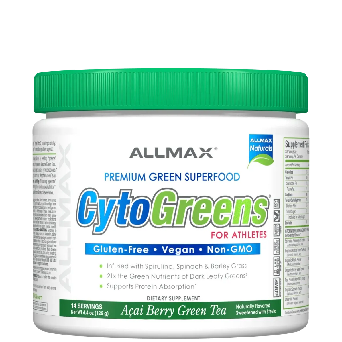 ALLMAX CytoGreens-14 servings-Açai Berry Green Tea-N101 Nutrition