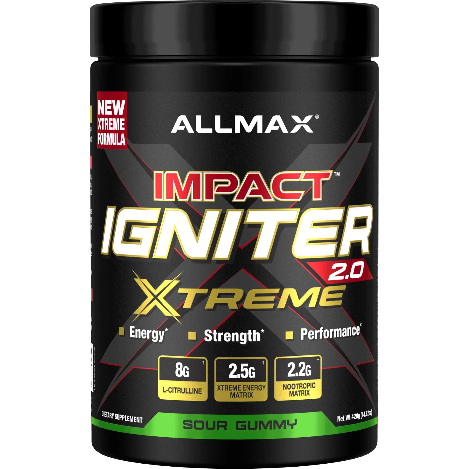 ALLMAX Impact Igniter Xtreme 2.0-30 servings-Sour Gummy-N101 Nutrition