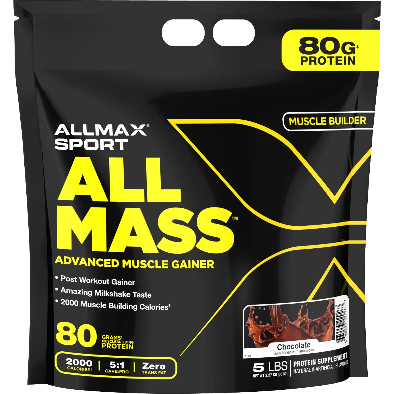 ALLMAX Sport AllMass Advanced Muscle Gainer-5 lbs-Chocolate-N101 Nutrition
