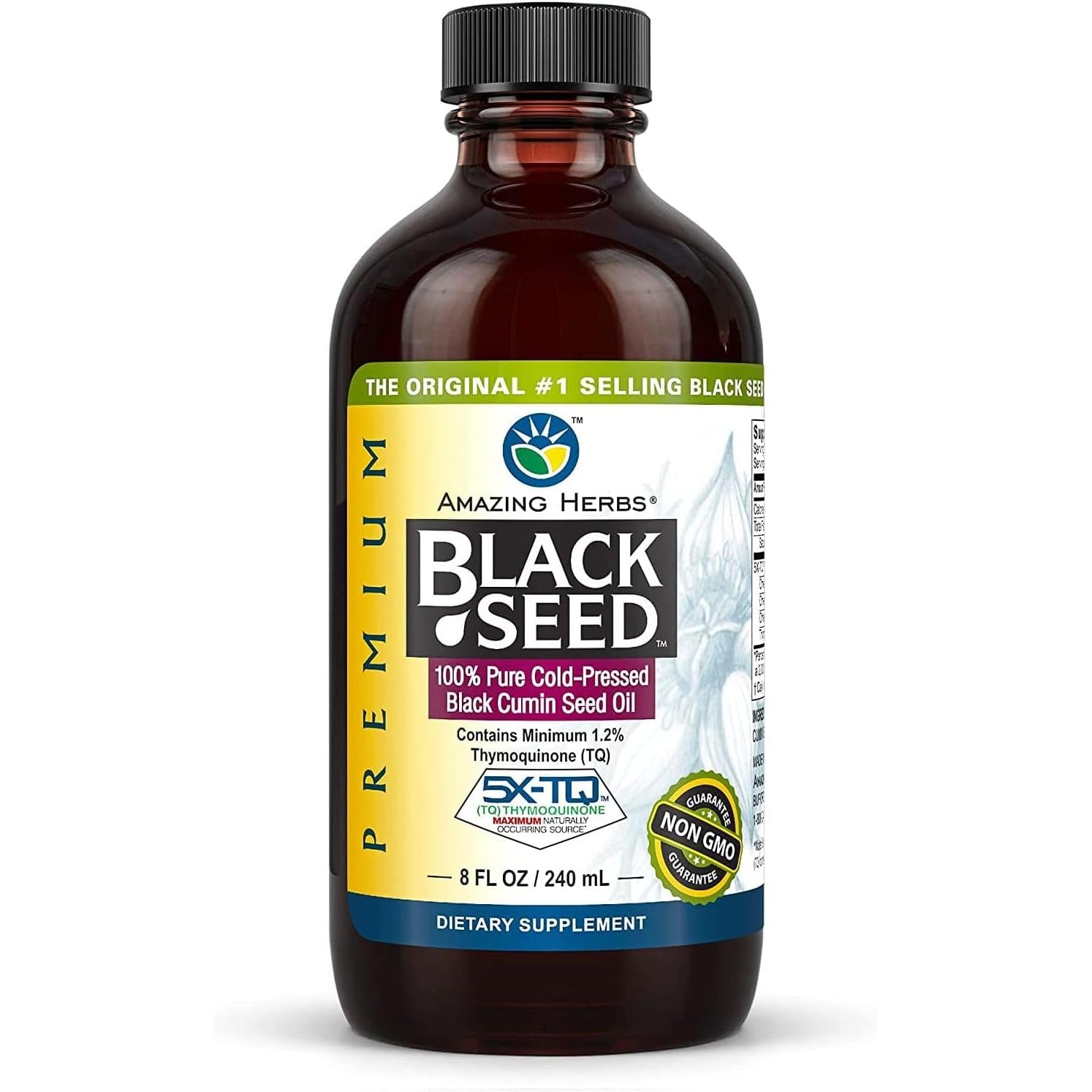 Amazing Herbs Premium Black Seed Oil-8 fl oz (240 mL)-N101 Nutrition