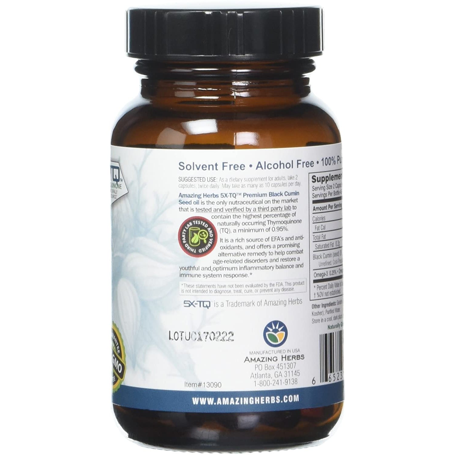 Amazing Herbs Premium Black Seed Oil Softgels 500mg-N101 Nutrition