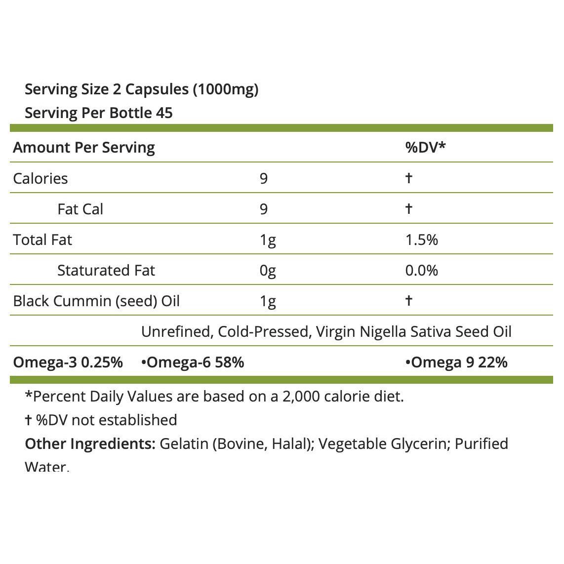 Amazing Herbs Premium Black Seed Oil Softgels 500mg-N101 Nutrition