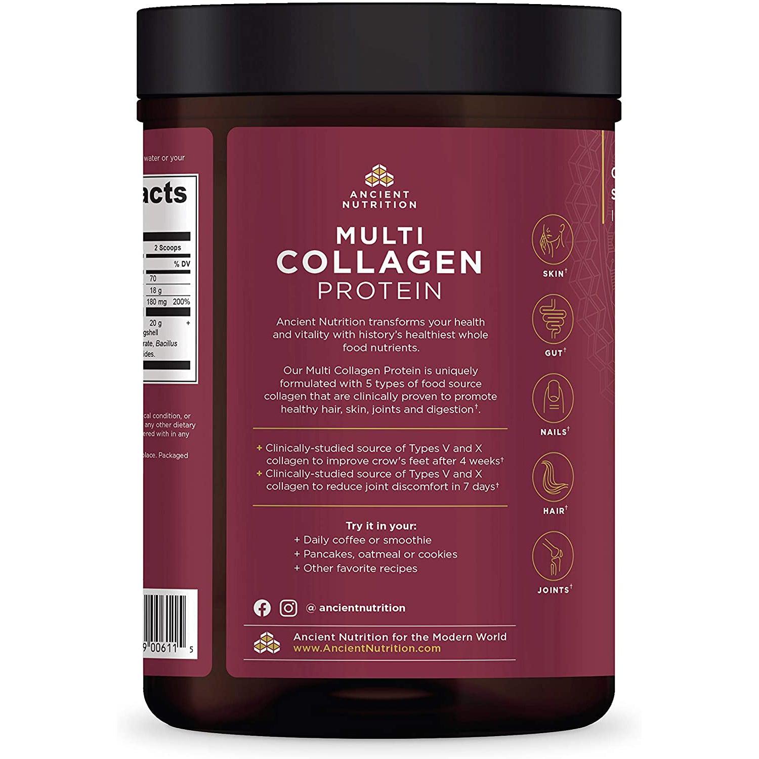 Ancient Nutrition Multi Collagen Protein (Unflavored)-N101 Nutrition