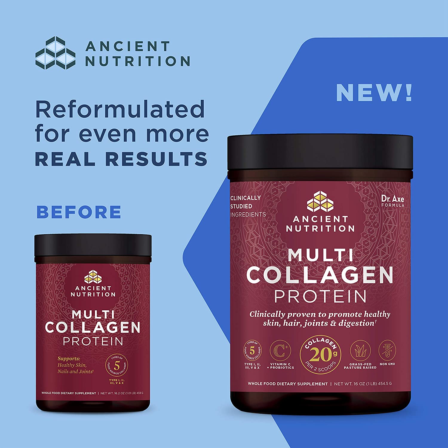 Ancient Nutrition Multi Collagen Protein (Unflavored)-N101 Nutrition