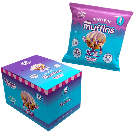 AP Prime Bites Mini Muffins-Box (12 packs)-Blueberry Muffin-N101 Nutrition