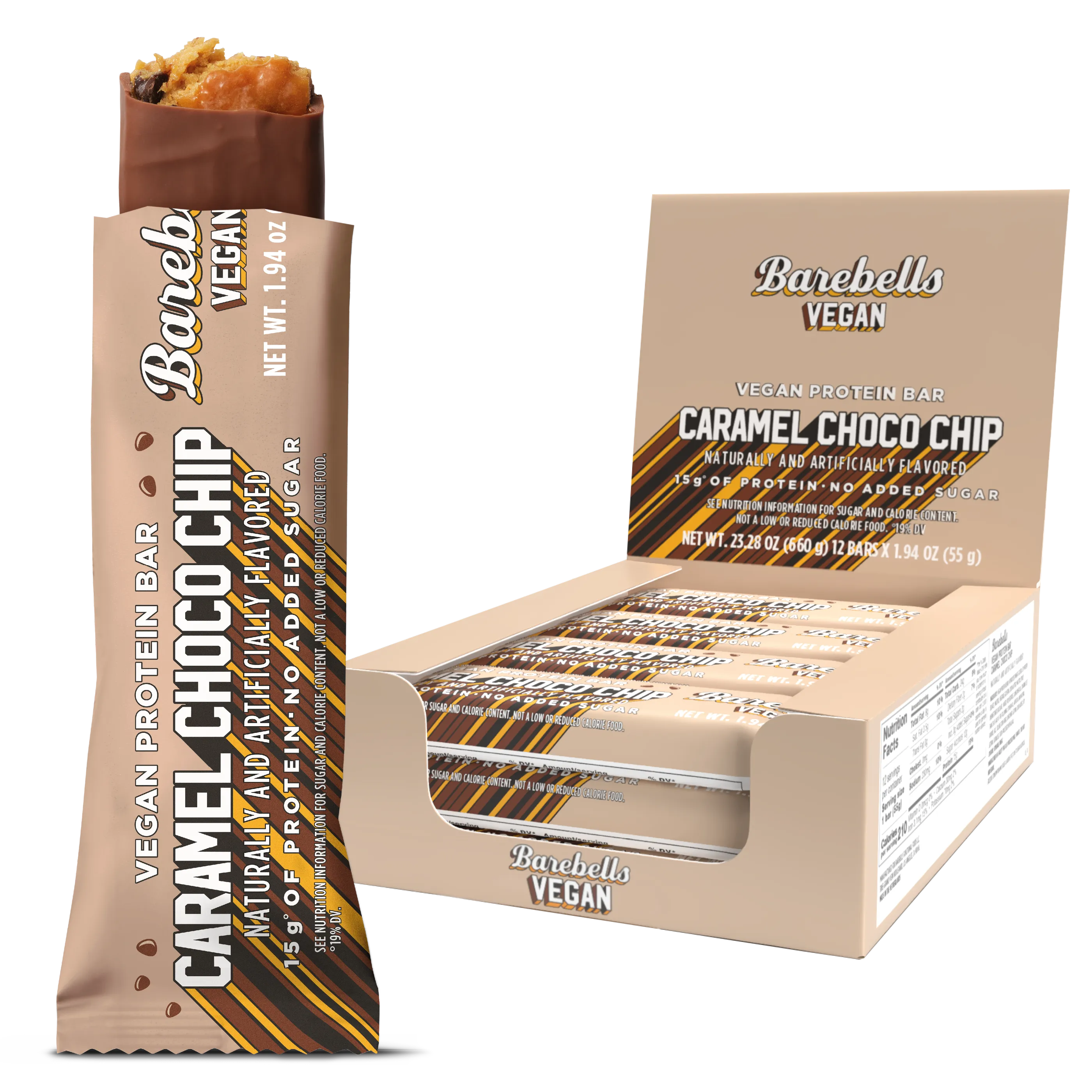 Barebells Vegan Bars-box (12 bars)-Caramel Choco Chip-N101 Nutrition