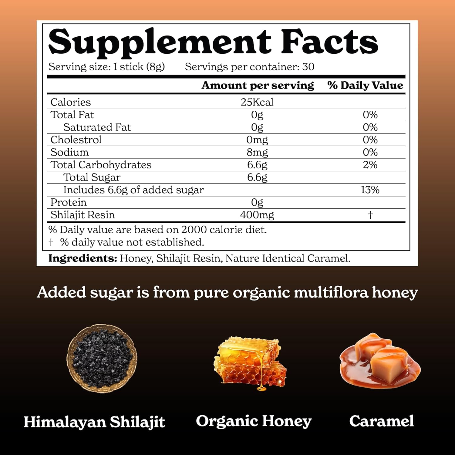 BetterAlt Himalayan Shilajit Honey Sticks-N101 Nutrition