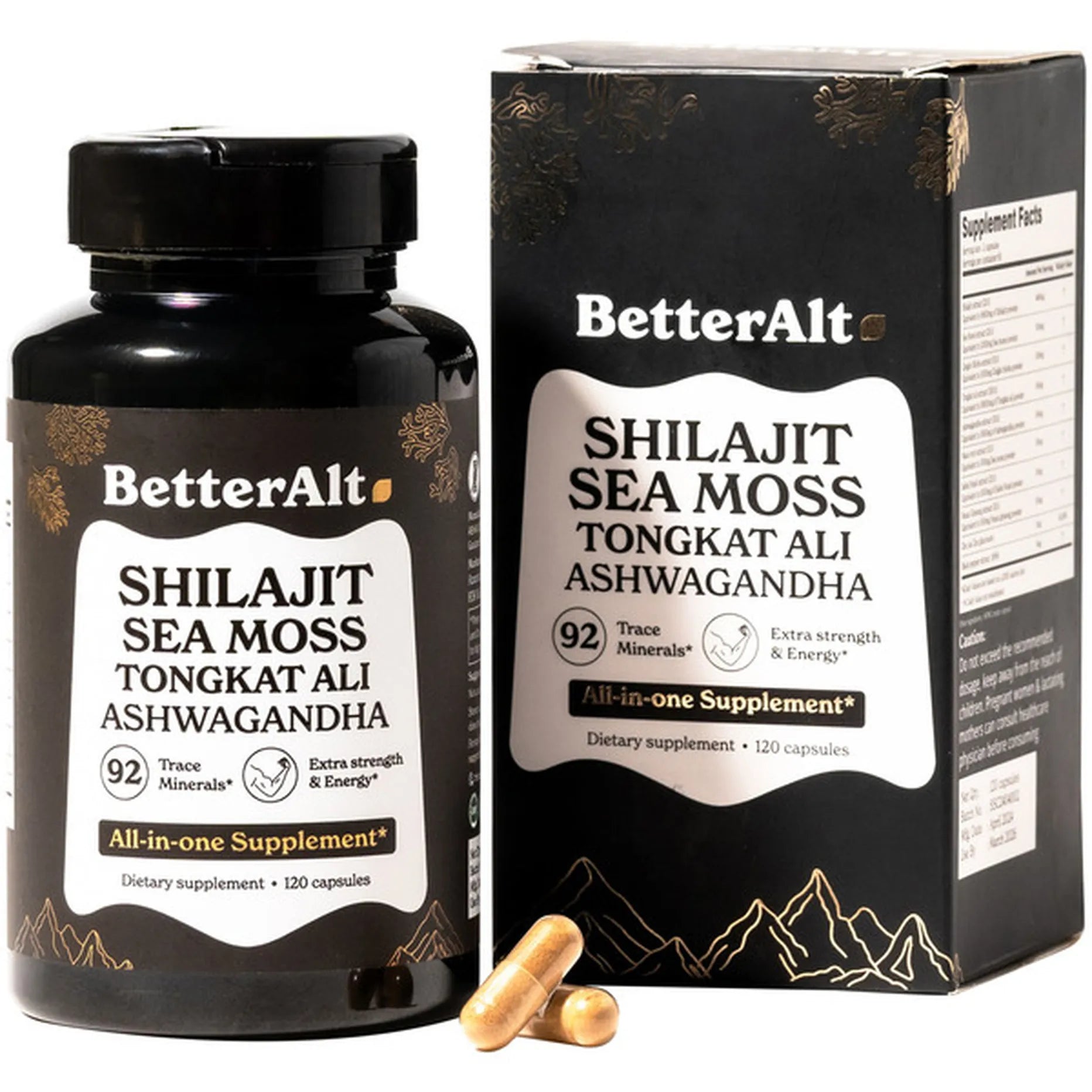 BetterAlt Shilajit Sea Moss-120 capsules-N101 Nutrition