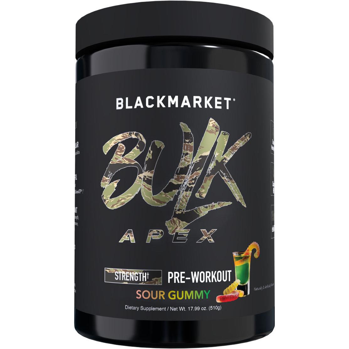 BlackMarket BULK APEX Strength Pre-Workout-20 servings-Sour Gummy-N101 Nutrition
