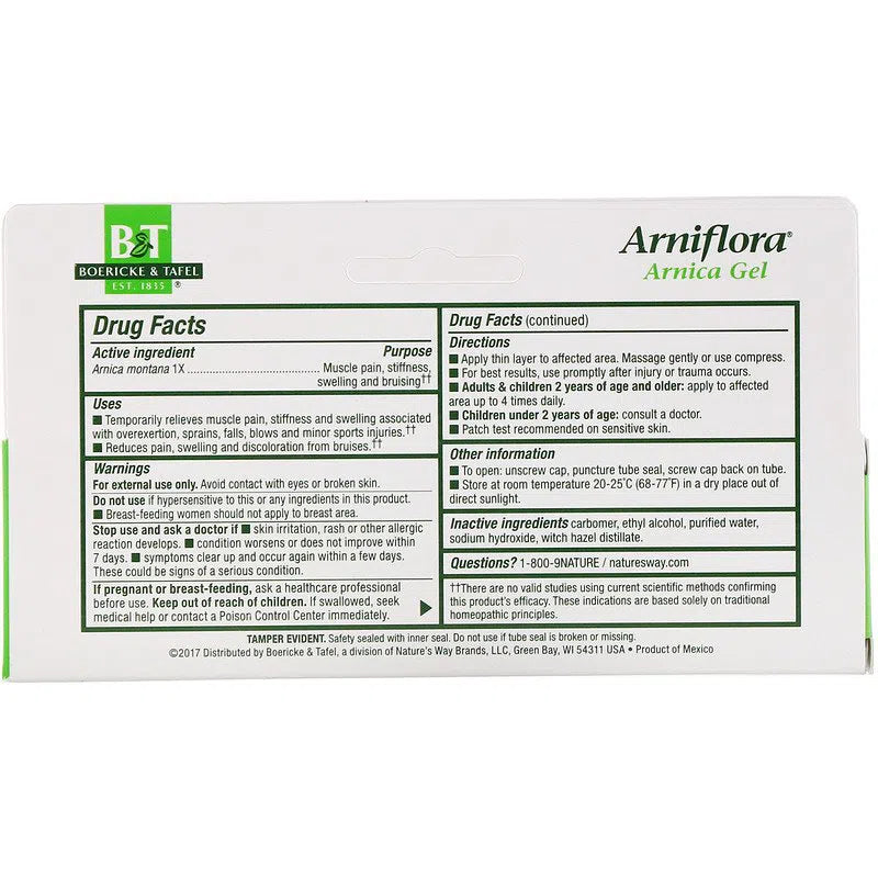 Boericke & Tafel Arniflora Arnica Gel-N101 Nutrition