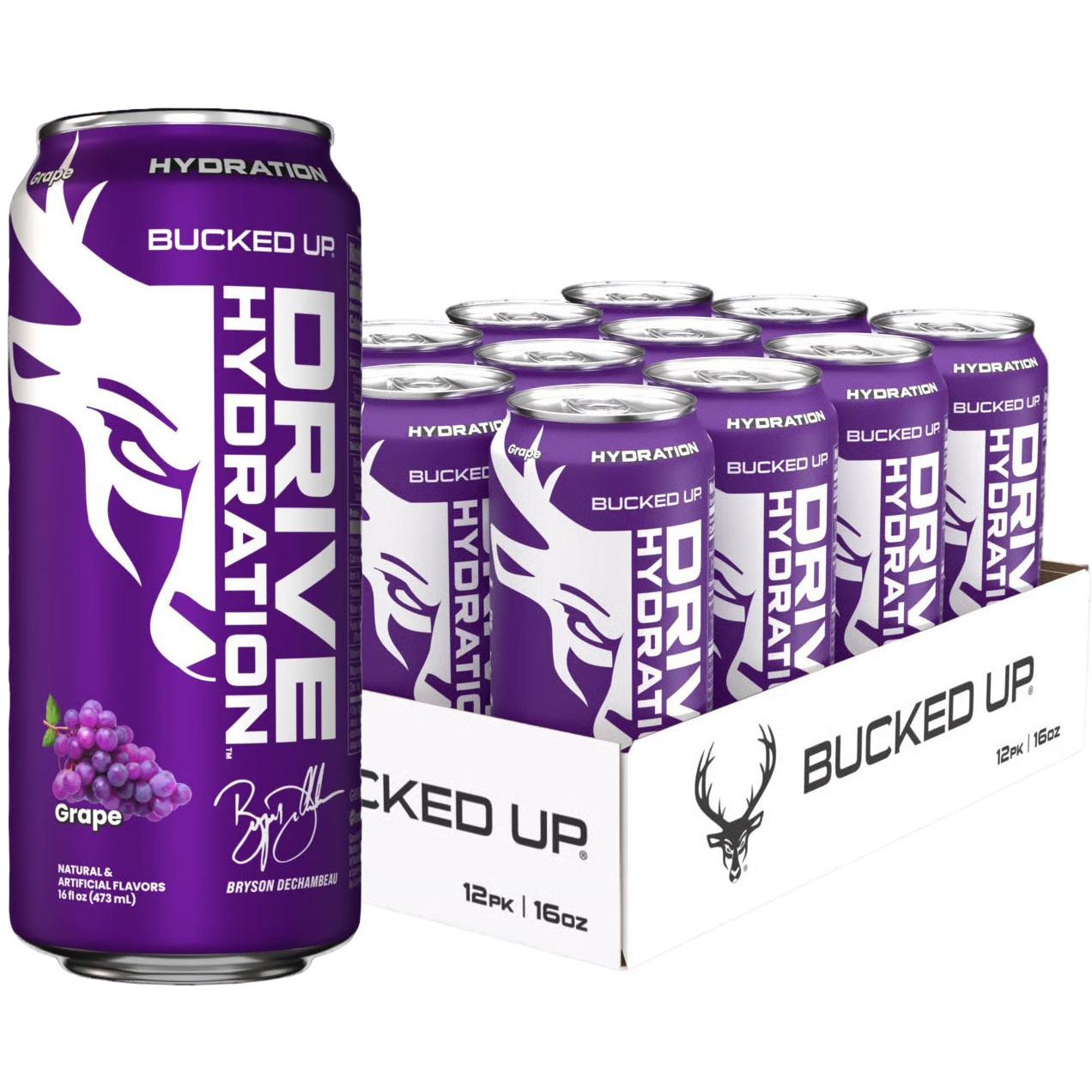 Bucked Up Drive Hydration RTD-Case (12 cans)-Grape-N101 Nutrition