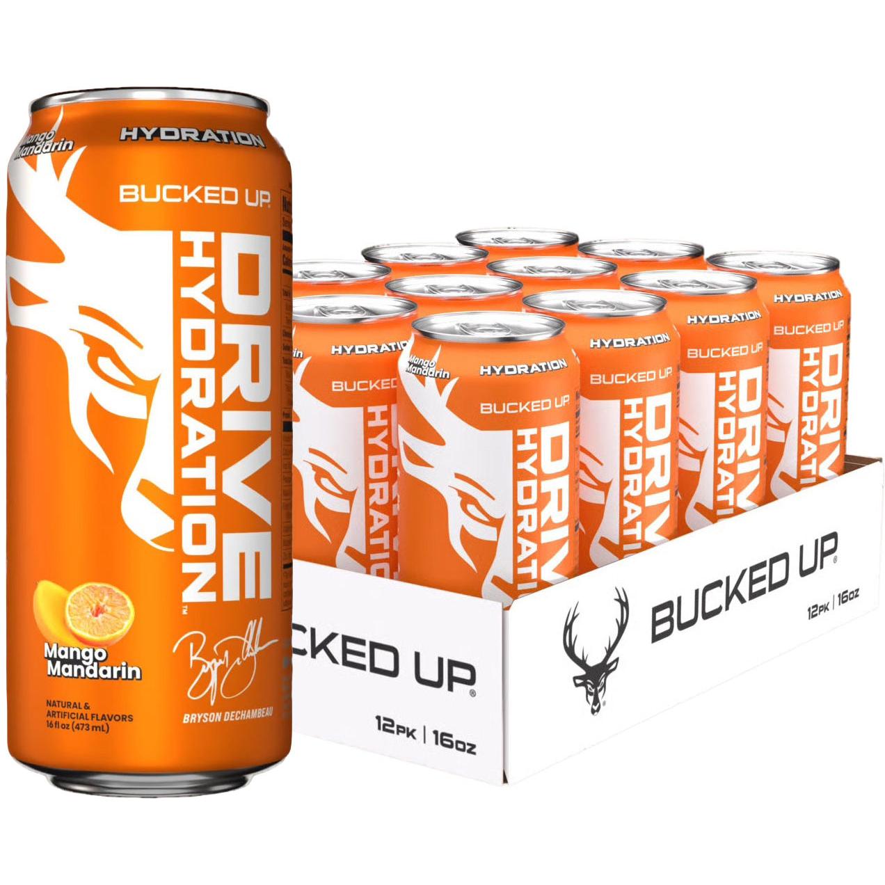Bucked Up Drive Hydration RTD-Case (12 cans)-Mango Mandarin-N101 Nutrition