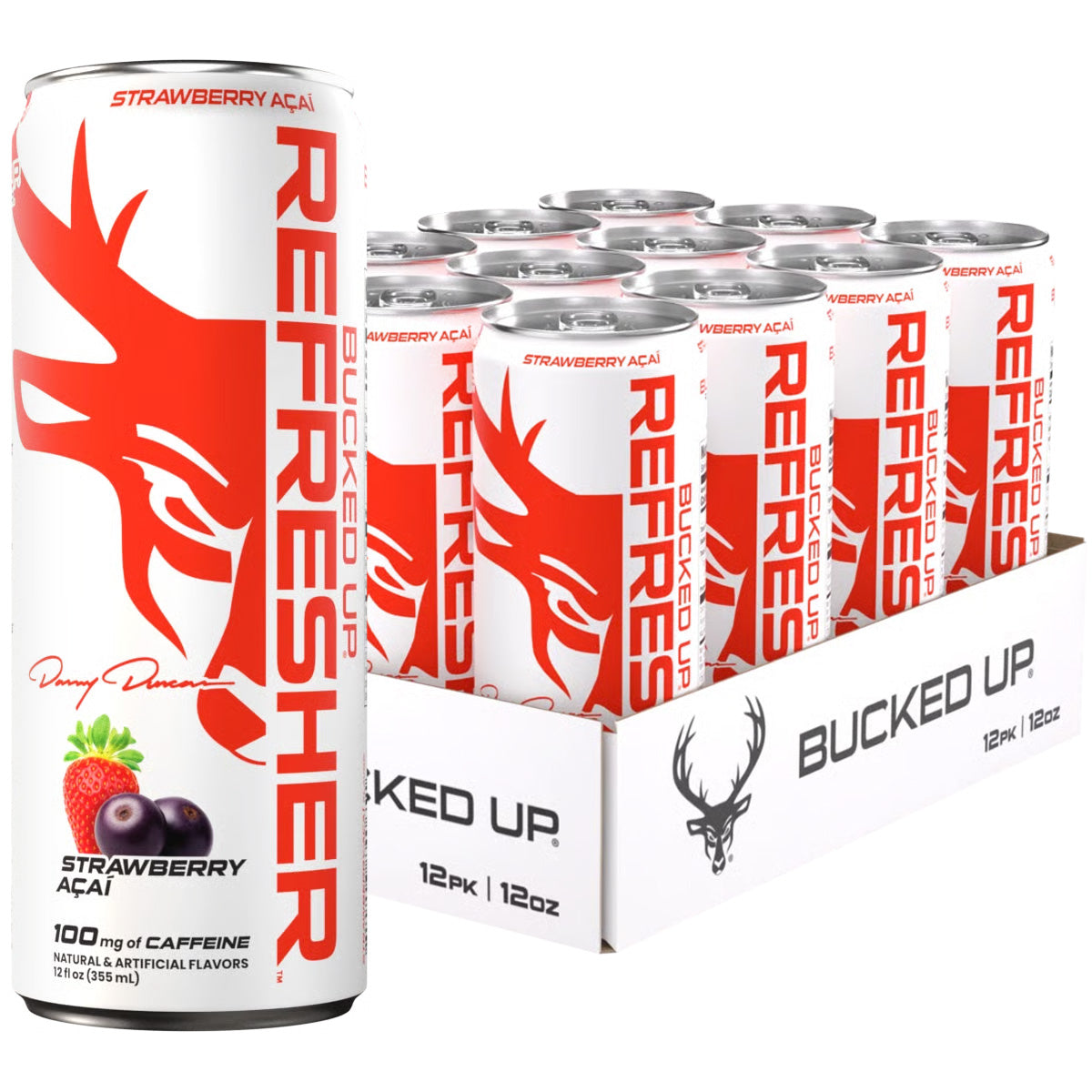 Bucked Up Refresher RTD-Case (12 cans)-Strawberry Acai-N101 Nutrition