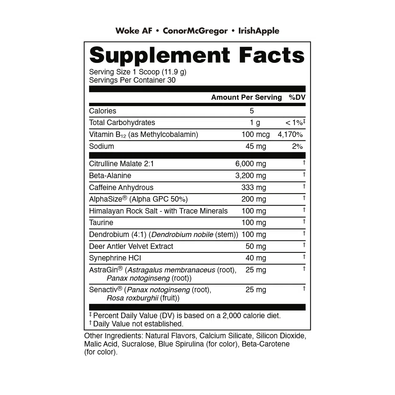 Bucked Up x Conor McGregor WOKE AF-N101 Nutrition