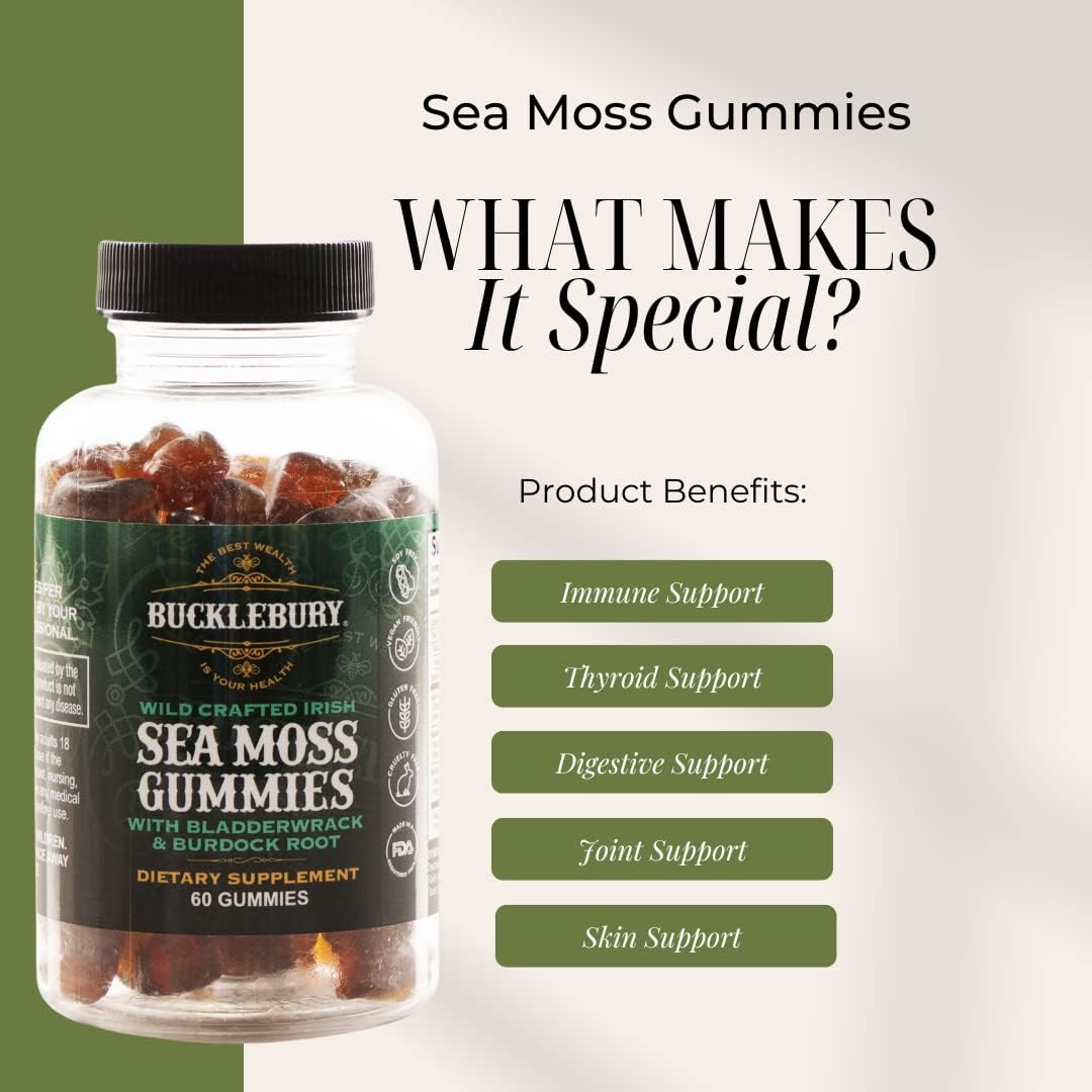 Bucklebury Wild Crafted Irish Sea Moss Gummies-N101 Nutrition