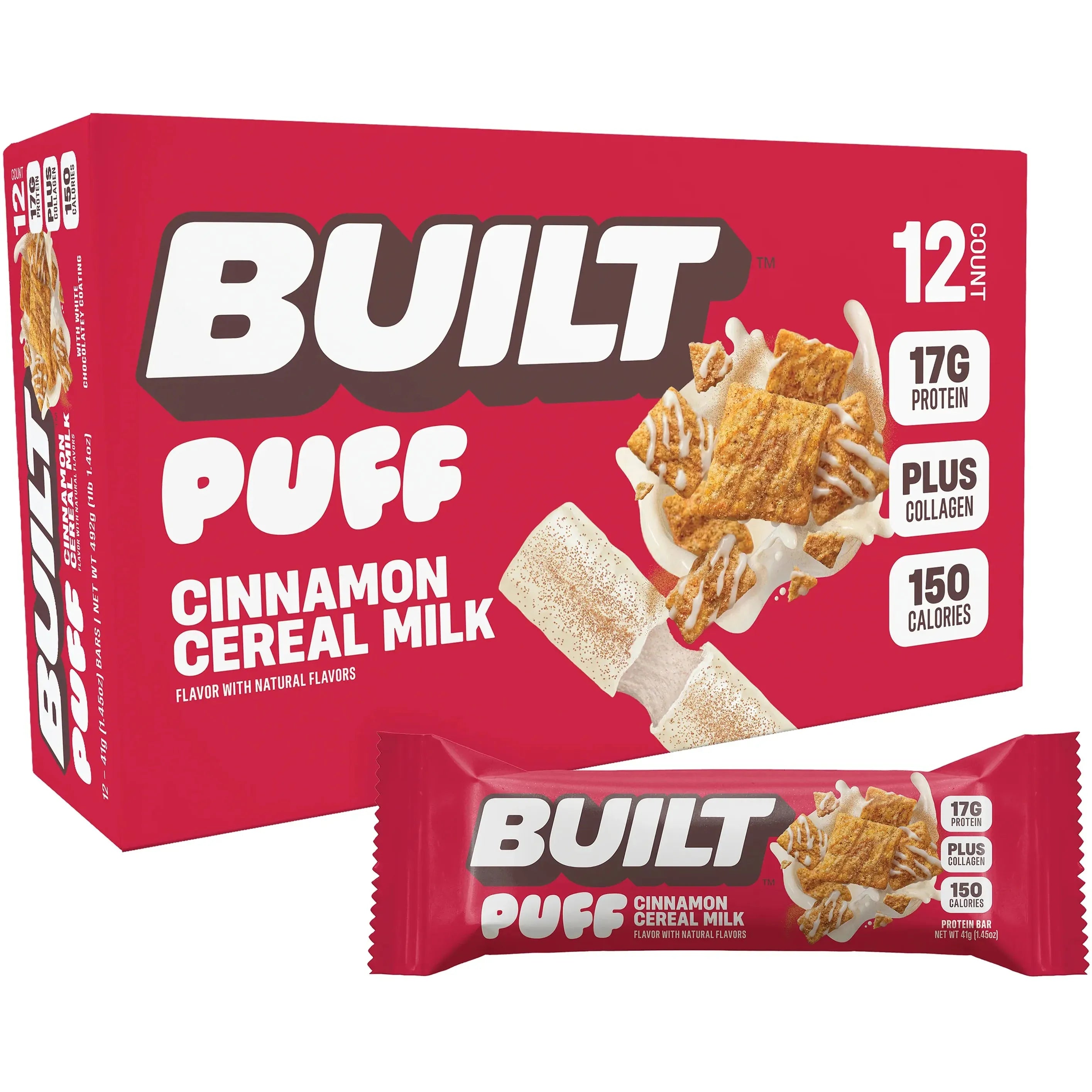 BUILT Puff Bar-Box (12 bars)-Cinnamon Cereal Milk-N101 Nutrition