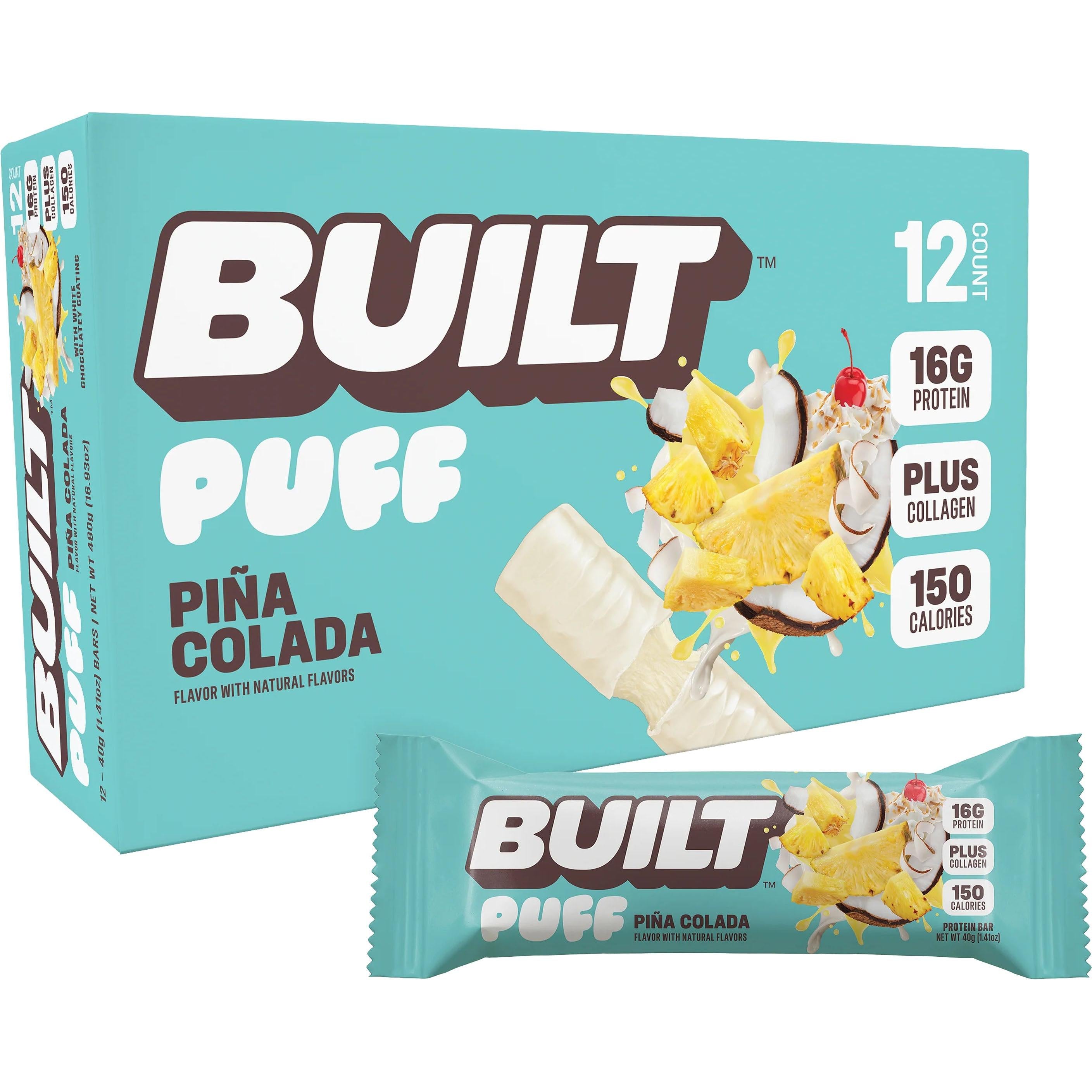 BUILT Puff Bar-Box (12 bars)-Piña Colada-N101 Nutrition