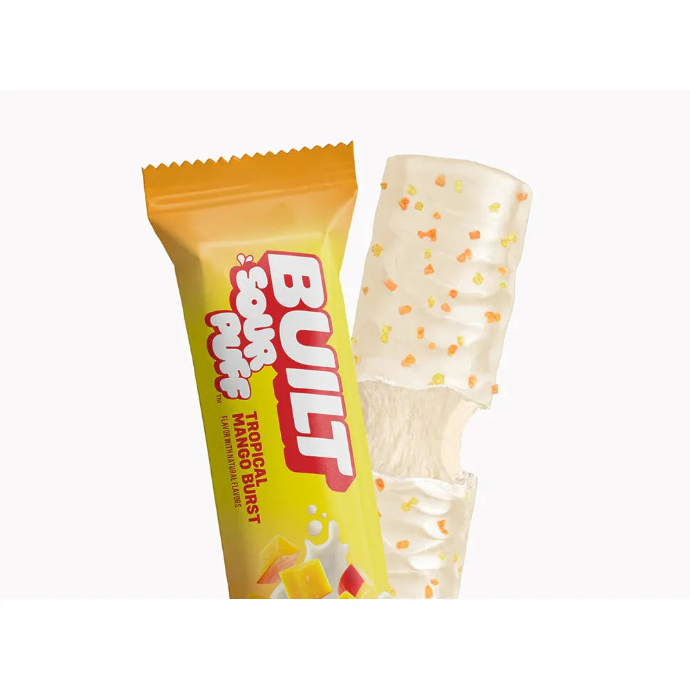 BUILT Sour Puff Bar-Single (41 g)-Tropical Mango Burst-N101 Nutrition