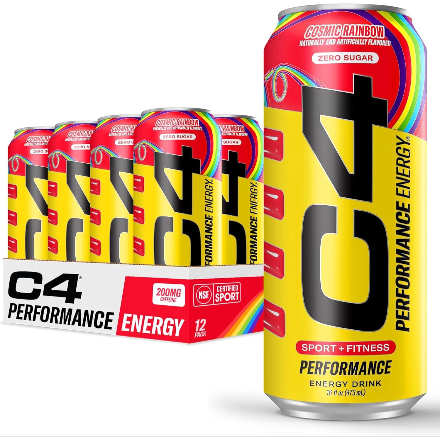 Cellucor C4 Performance Energy Drink (Carbonated)-Case (12 cans)-Cosmic Rainbow-N101 Nutrition
