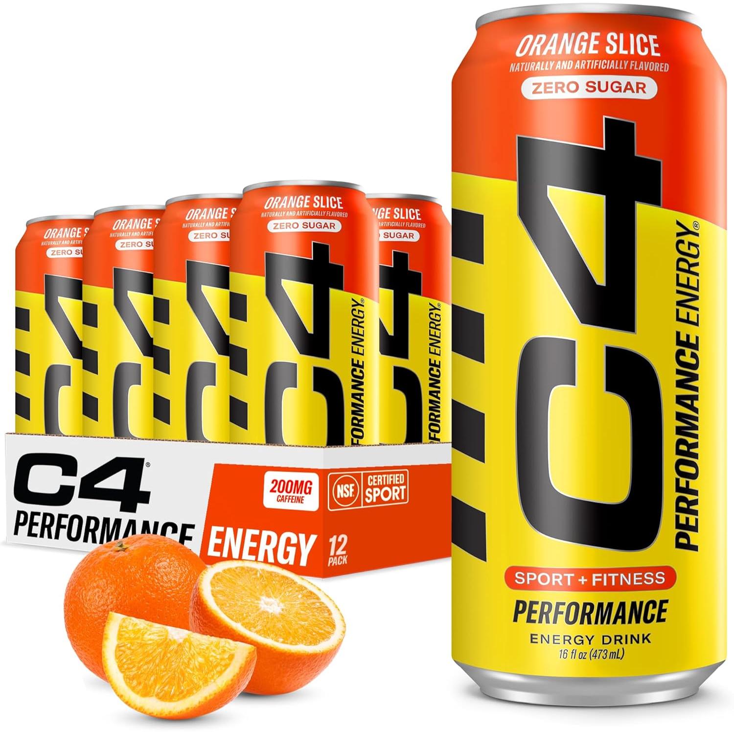 Cellucor C4 Performance Energy Drink (Carbonated)-Case (12 cans)-Orange Slice-N101 Nutrition