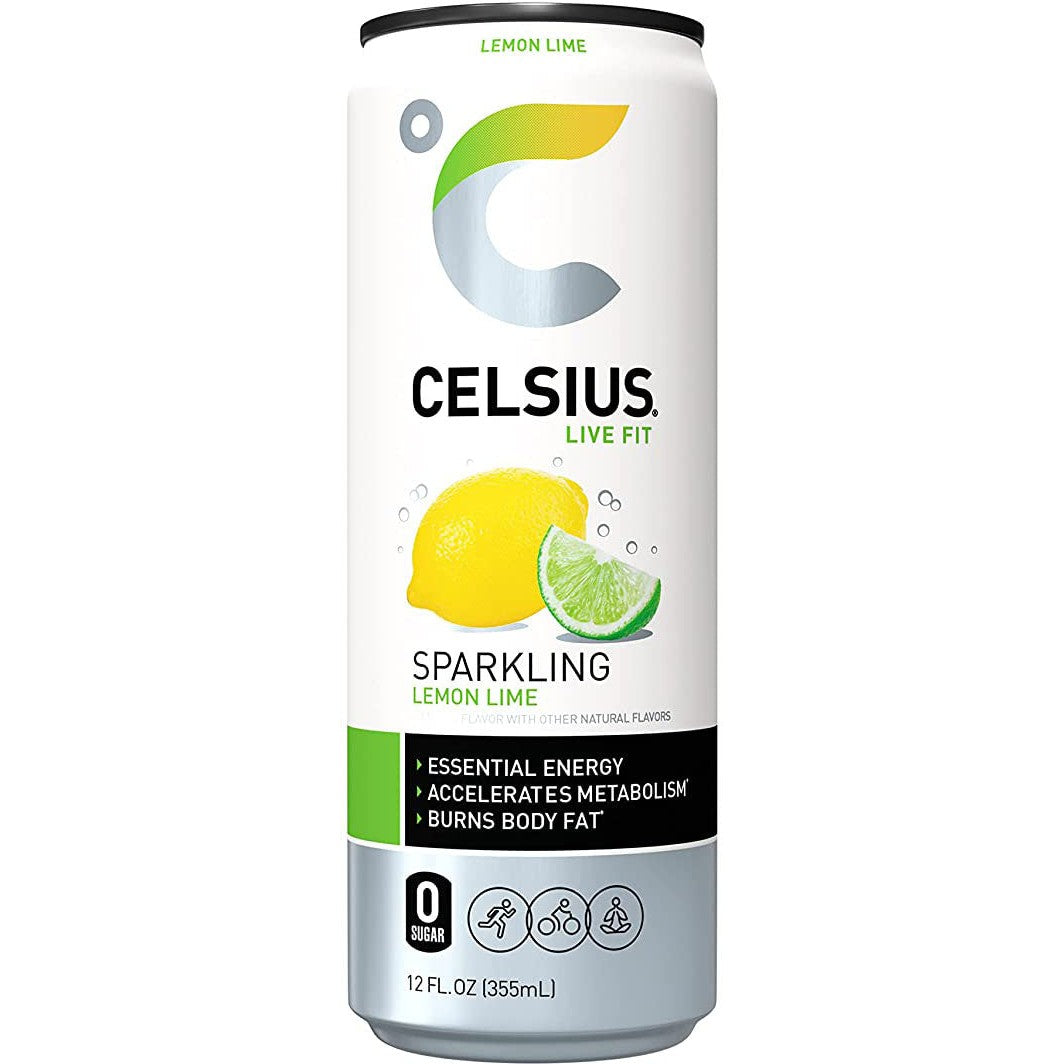 Celsius Energy Drink-Single (12 fl oz / 355 mL)-Sparkling Lemon Lime-N101 Nutrition
