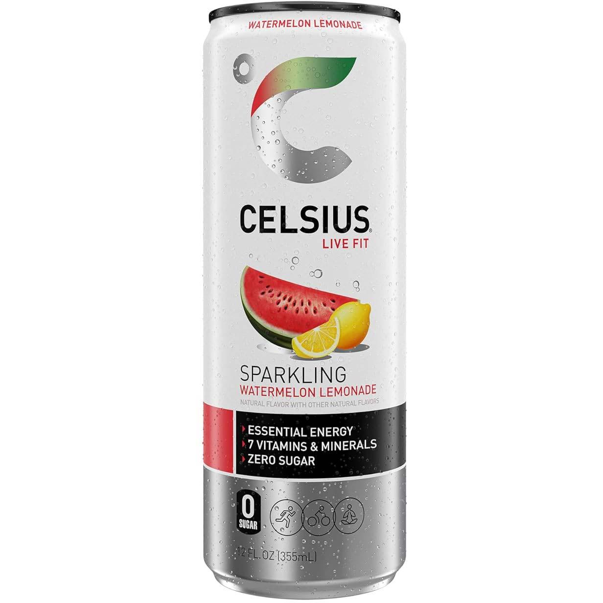 Celsius Energy Drink-Single (12 fl oz / 355 mL)-Sparkling Watermelon Lemonade-N101 Nutrition