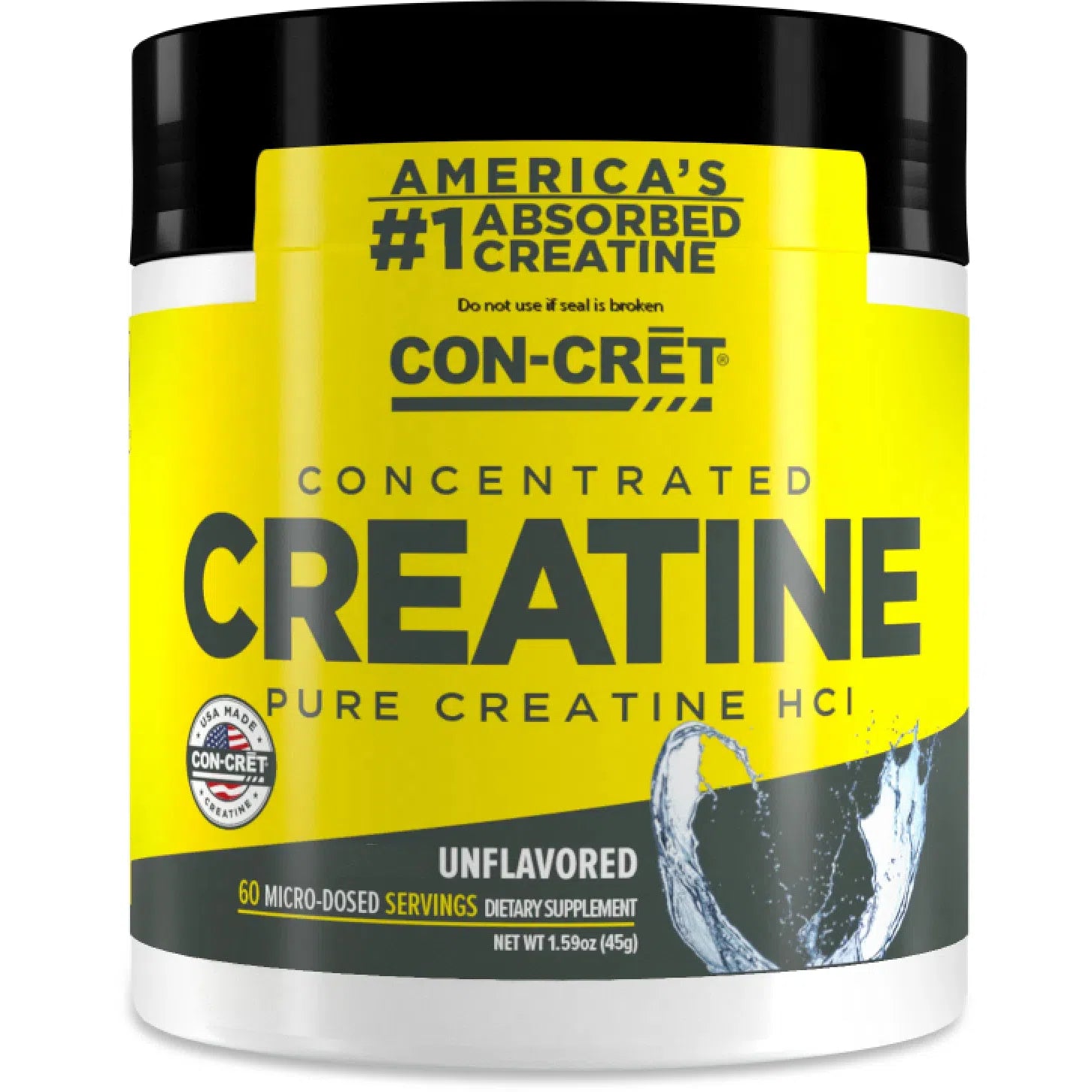 CON-CRET Patented Creatine HCl Powder-60 servings-Raw Unflavored-N101 Nutrition