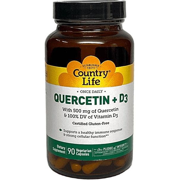 Country Life Quercetin + D3-90 vegetarian capsules-N101 Nutrition