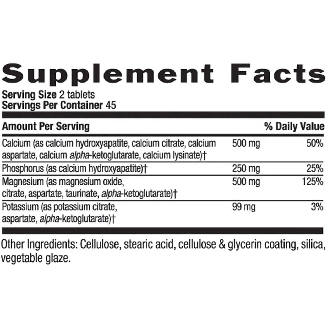 Country Life Target-Mins Calcium Magnesium Potassium-N101 Nutrition