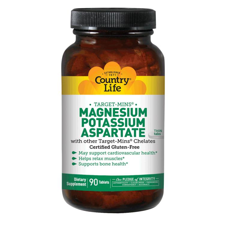 Country Life Target-Mins Magnesium-Potassium Aspartate-90 tablets-N101 Nutrition