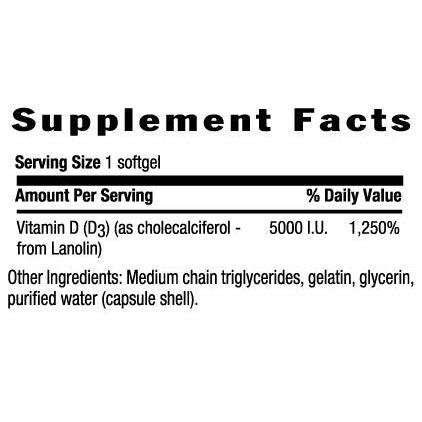 Country Life Vitamin D3 5000 IU-N101 Nutrition