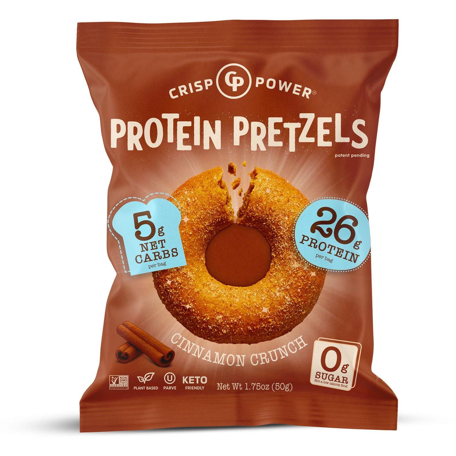 Crisp Power Protein Pretzels-Single Bag (50 g)-Cinnamon Crunch-N101 Nutrition