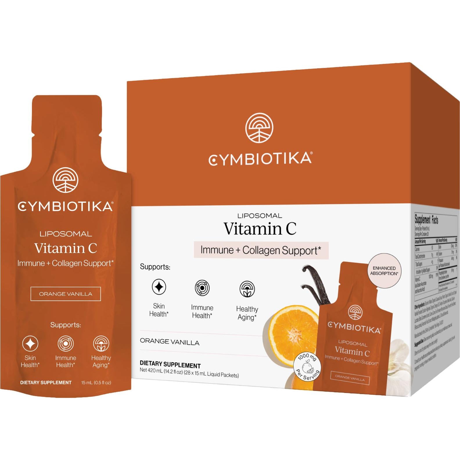 Cymbiotika Liposomal Vitamin C-Orange Vanilla-Box (28 packs)-N101 Nutrition