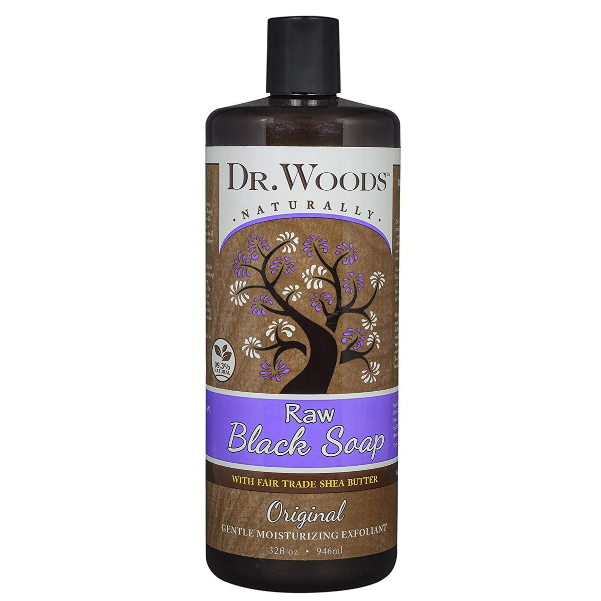 Dr Woods Pure Black Soap with Organic Shea Butter-32 fl oz (946 mL)-N101 Nutrition