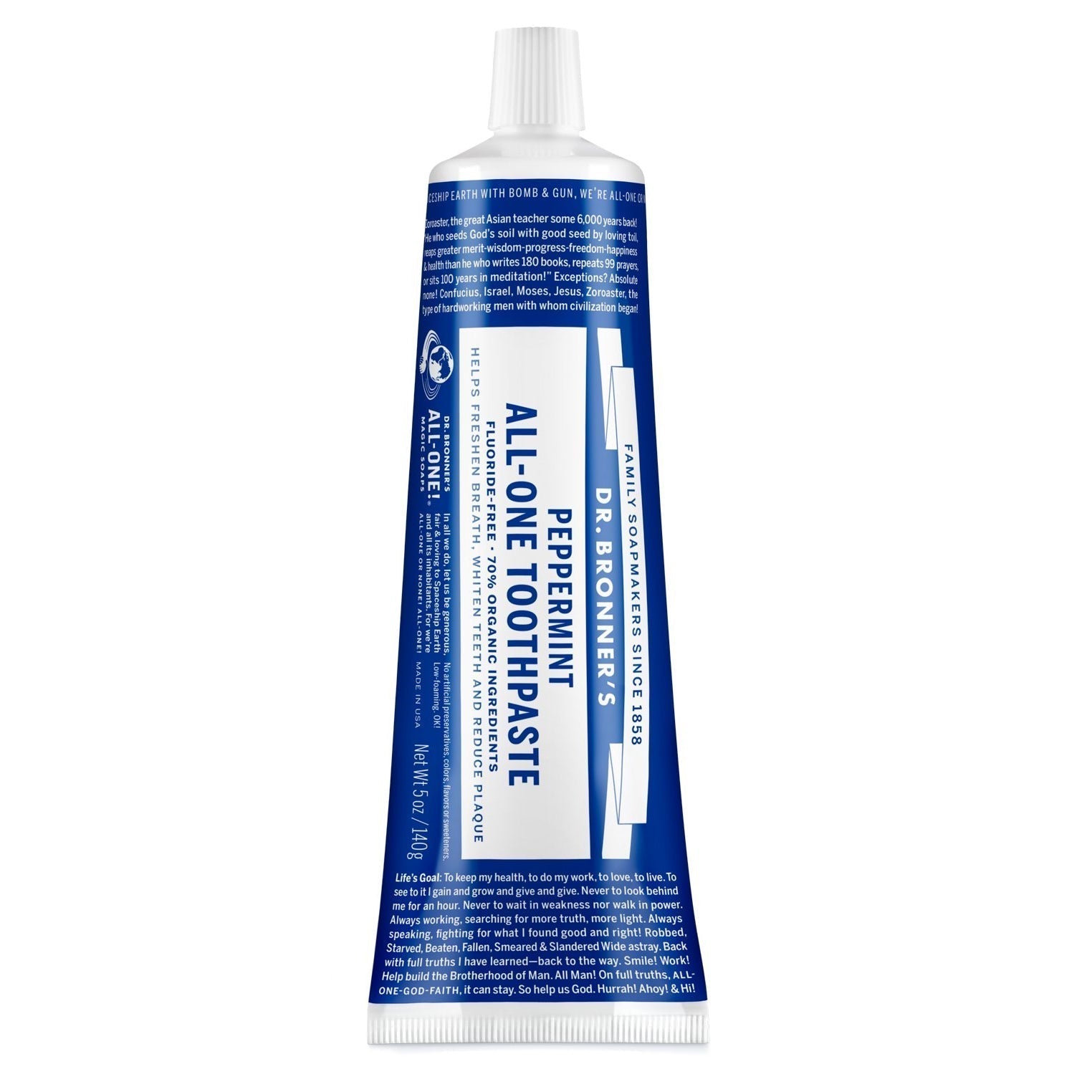 Dr. Bronner's All-One Toothpaste-5 oz (140 g)-Peppermint-N101 Nutrition