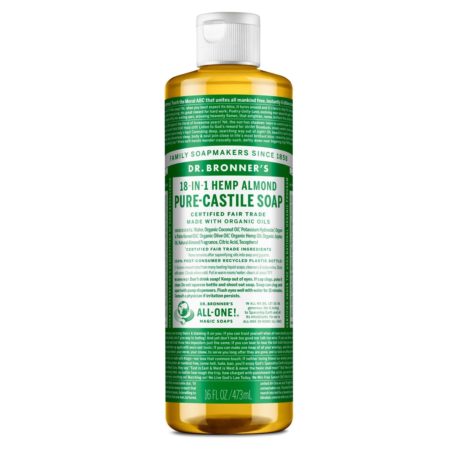 Dr. Bronner's Pure-Castile Liquid Soap-N101 Nutrition
