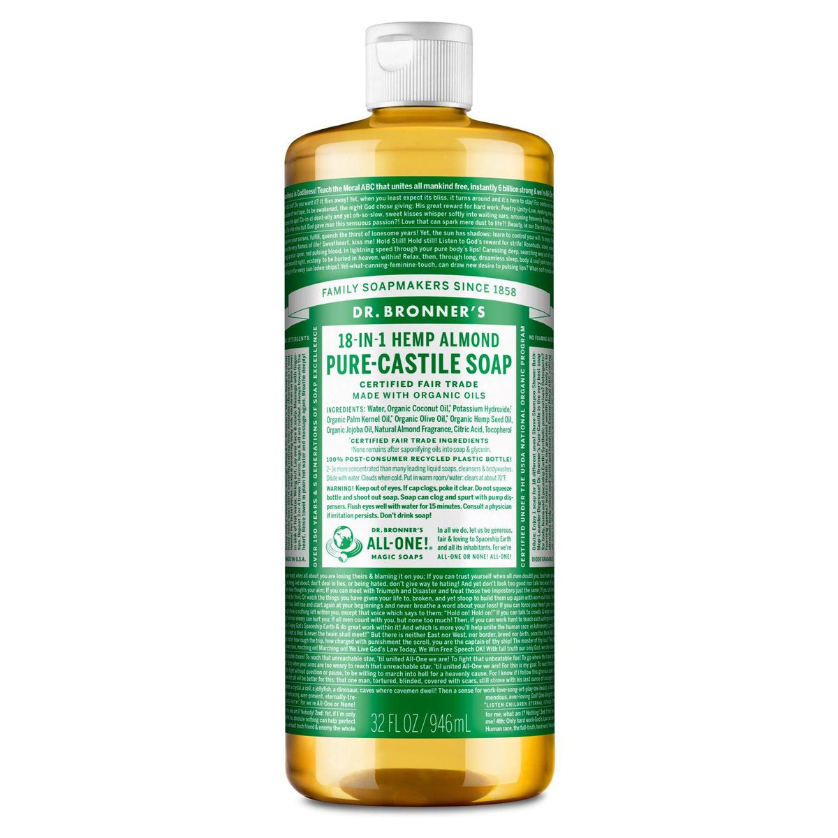 Dr. Bronner's Pure-Castile Liquid Soap-N101 Nutrition