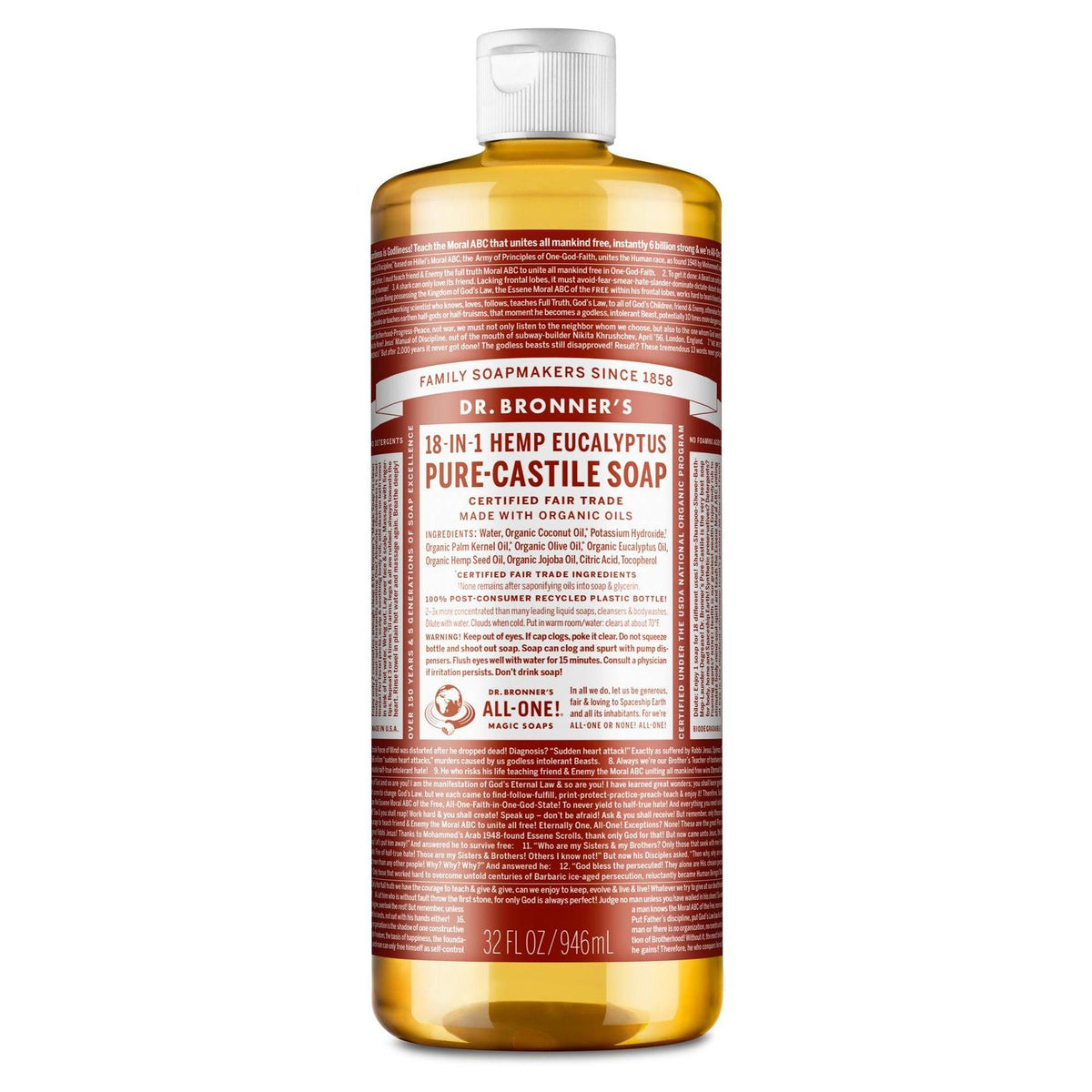 Dr. Bronner's Pure-Castile Liquid Soap-N101 Nutrition