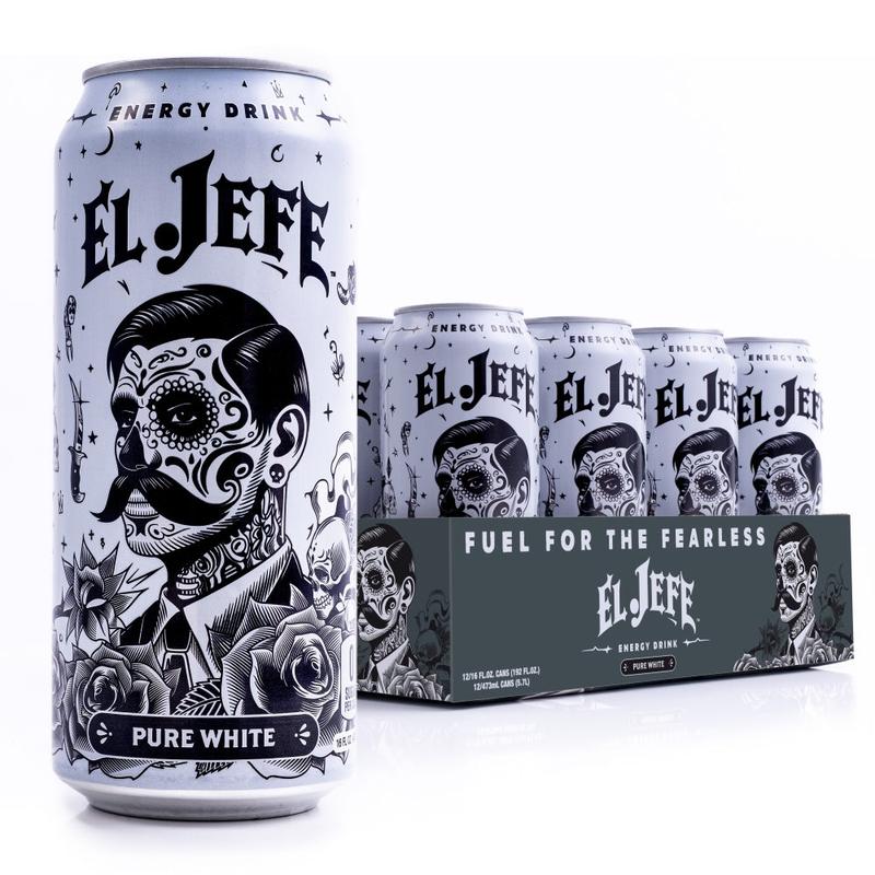 El Jefe Energy Drink-Case (12 cans)-Pure White (discontinued)-N101 Nutrition