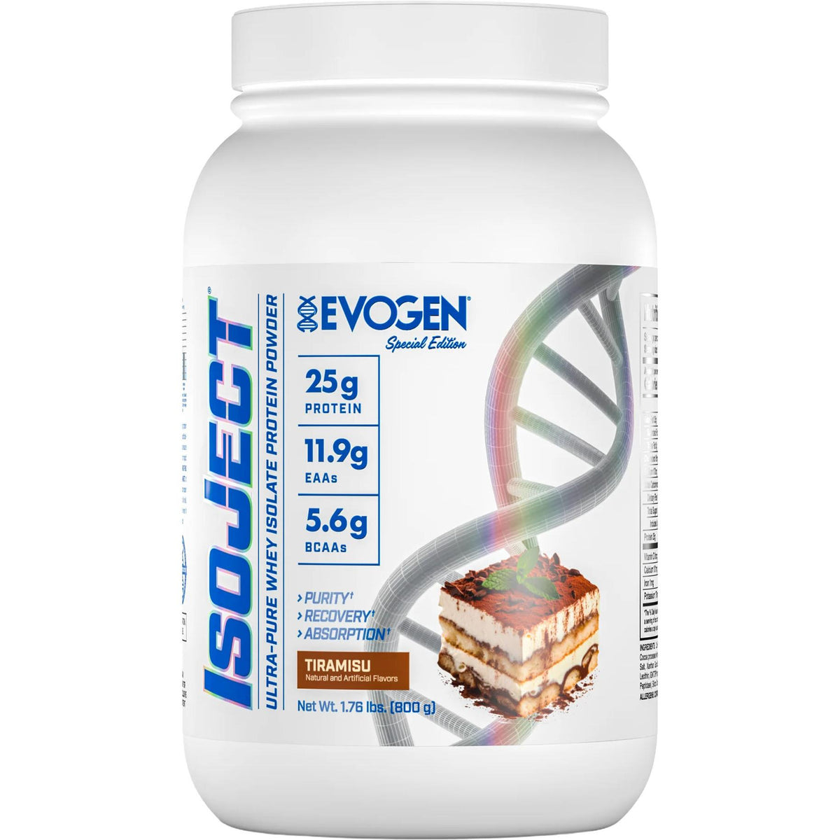 Evogen IsoJect-25 servings-Tiramisu-N101 Nutrition
