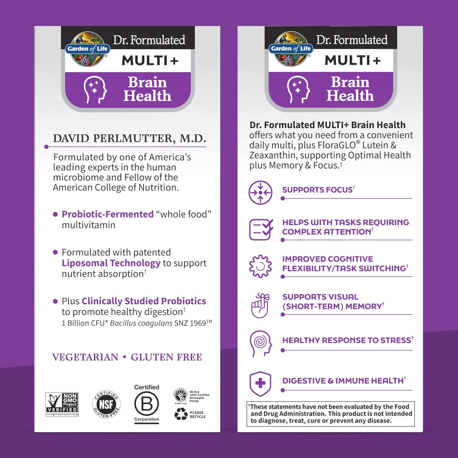 Garden of Life Dr. Formulated Multi+ Brain Health Fermented Liposomal Multivitamin-N101 Nutrition