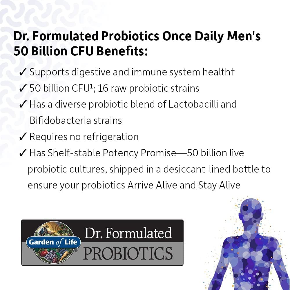 Garden of Life Dr. Formulated Once Daily Men's Probiotic 50 Billion (Shelf-stable)-N101 Nutrition
